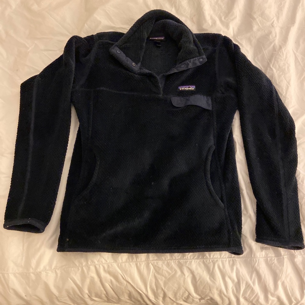 Patagonia Women's XS Re-Tool Snap-T Fleece Pullover Navy Jacket